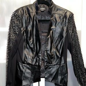 Bebe black studded leather jacket